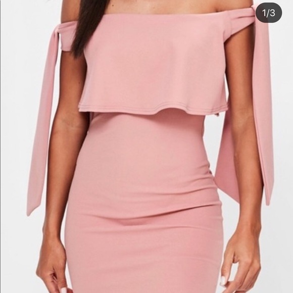Brand new missguided pink off the shoulder dress - Picture 2 of 3